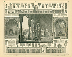 Постер Архитектура №3: Альгамбра в Гранаде, Севилья Алькасар, мечеть Мескита в Каире