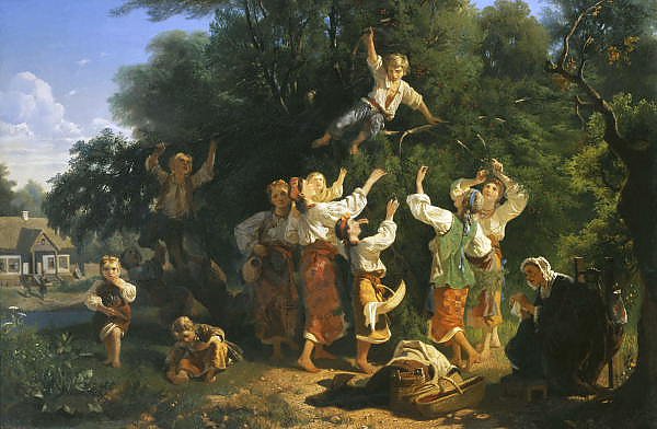 Сбор вишни в помещичьем саду. 1858