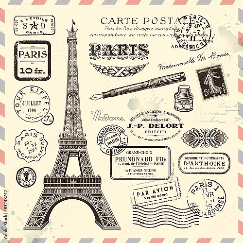 Почтовая марка из Парижа