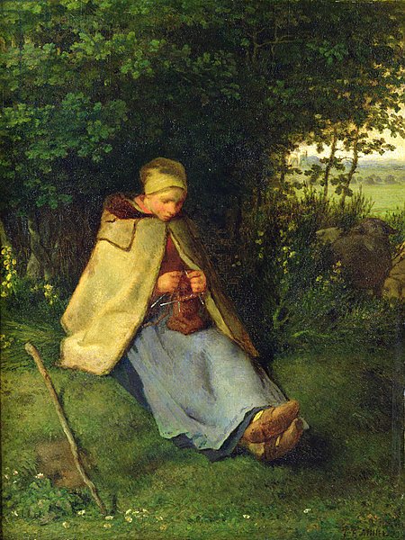 A Knitter or a Seated Shepherdess Knitting, 1858-60