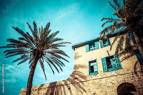Дом с пальмами в Яффо, на юге старой части Тель-Авива, Израиль