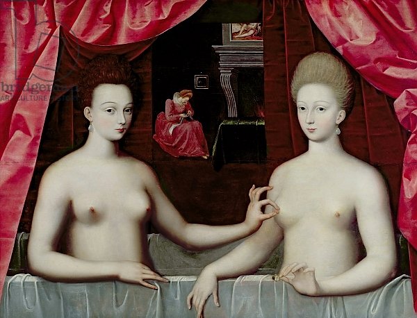 Gabrielle d'Estrees and her sister, the Duchess of Villars, late 16th century