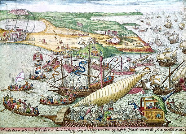 The Siege of Tunis or La Goulette by Charles V in 1535