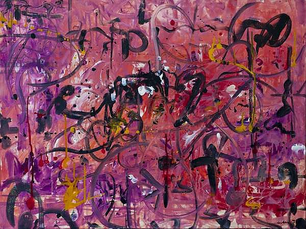 Carnage, Abstract, bold, pink and black,, 2016