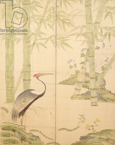 Bamboo and Crane, Edo Period