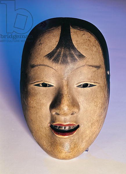 Noh theatre mask of a young boy called Kasshiki, 15th-19th century