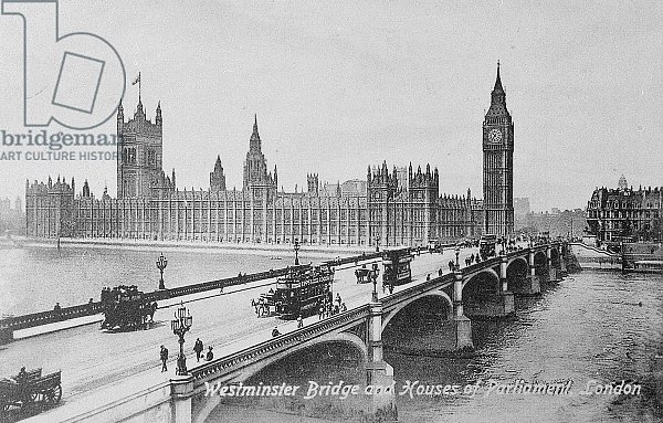 Westminster Bridge and the Houses of Parliament, c.1902