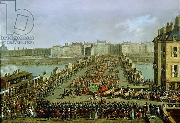 The Imperial Procession Returning to Notre Dame for the Sacred Ceremony 1804, Crossing the Pont-Neuf