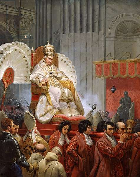 Pope Pius VIII in St. Peter's on the Sedia Gestatoria