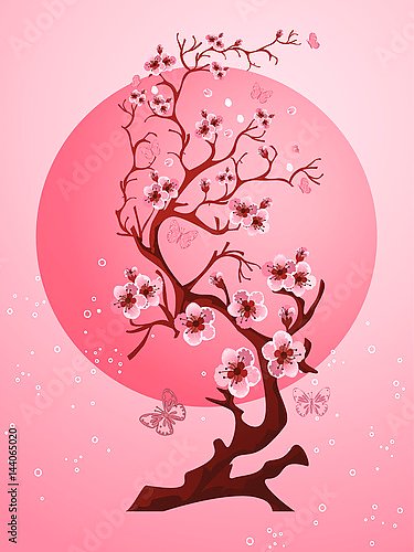 Вишневый весенний розовый цвет
