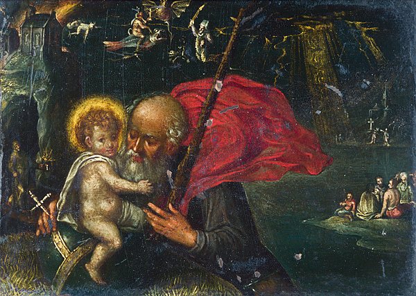 Святой Христофор, несущий невинного младенца