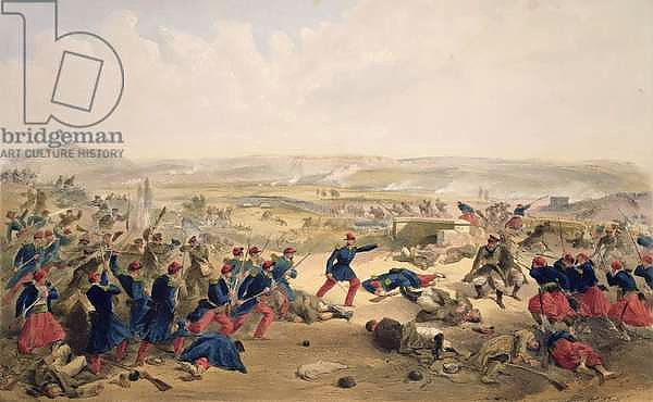 Battle of the Tchernaya, August 16th 1855, plate from 'The Seat of War in the East', pub. by Paul & Dominic Colnaghi & Co., 1856