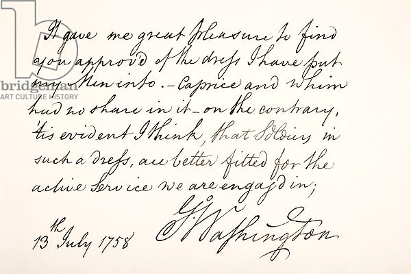 Handwriting and signature of George Washington, 1758
