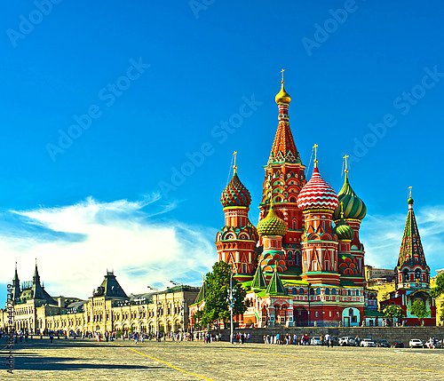 Россия, Москва. Летний вид на Красную площадь