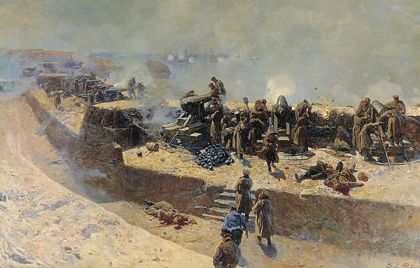 Постер Рубо Франц Отражение бомбардировки англо-французского флота со стороны Александровской батареи