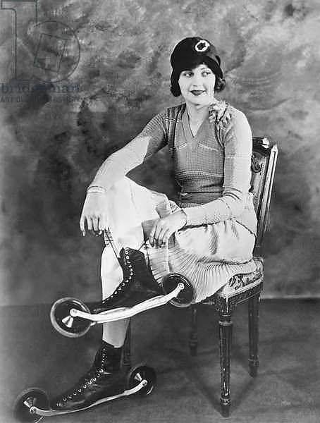 Woman With Her Bicycle Skates, Hollywood, California, c.1926