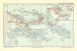 Постер Карта немецких колоний в южном море 1