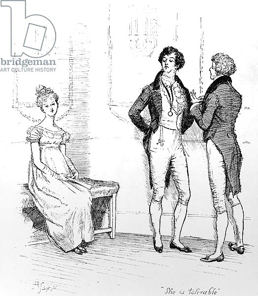 'She is tolerable', illustration from 'Pride & Prejudice' by Jane Austen, edition published in 1894