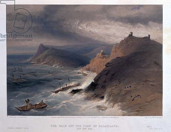 The Gale off the Port of Balaklava, 14th November 1854, engraved by R. Carrick, from 'The Seat of War in the East - First Series', published by Colnaghi & Co., 1855
