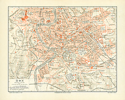 Постер Карта Рима, конец 19 в. 2