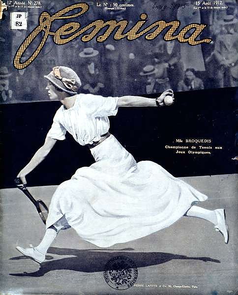 Miss Broquedis, Olympic Tennis Champion, front cover of 'Femina', issue 278, 15th August 1912