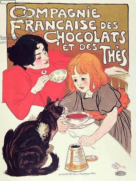Poster advertising the Compagnie Francaise des Chocolats et des Thes, c.1898