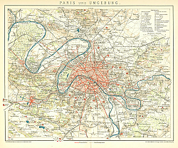 Постер Карта Парижа и окрестностей 1