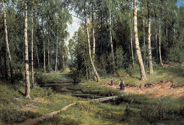 Ручей в березовом лесу. 1883