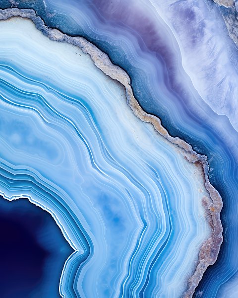 Geode of blue agate stone 3