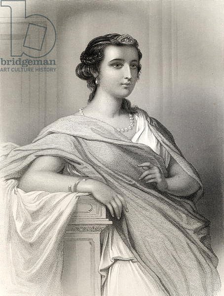 Aspasia of Milet illustration from 'World Noted Women' by Mary Cowden Clarke, 1858