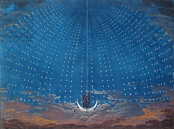 The Palace of the Queen of the Night, set design for 'The Magic Flute' in Berlin, 1816
