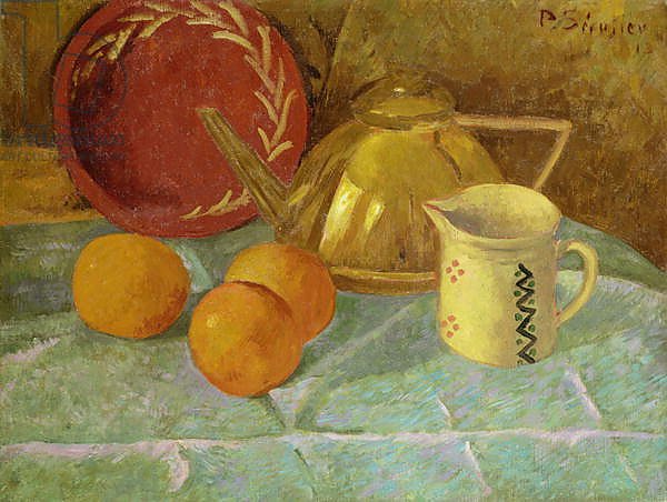 Still Life with Fruit and a Pitcher or Synchronization in Yellow, 1913