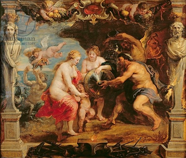 Thetis receiving Achilles' armour from Vulcan;