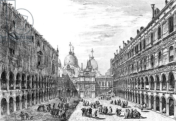 View of San Marco from the Palazzo Ducale, Venice, engraved by Michele Marieschi, 18th Century