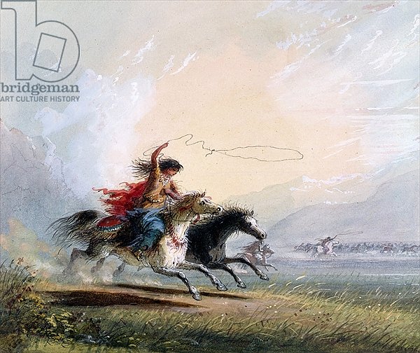 Shoshone woman catching a horse, 1837