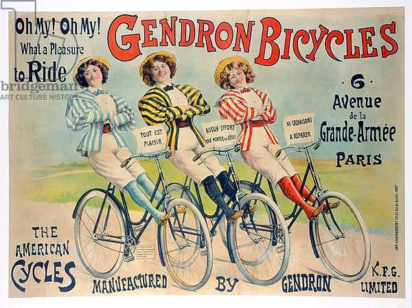 Poster advertising Gendron bicycles, published by Chambrelent, Paris