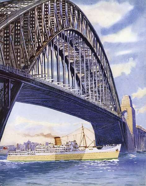 Orient Liner passing under Sydney's Famous Bridge