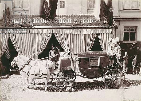 Carriage arriving at the Marriage of Tsar Nicholas II to Princess Alexandra of Hesse, c.1896