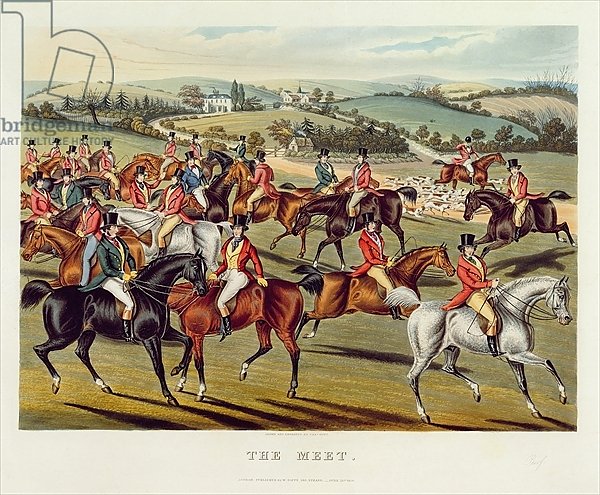 'The Meet', plate I from 'Fox Hunting', 1838