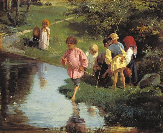 Дети на рыбалке