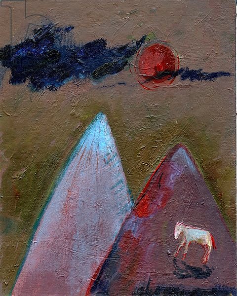 Blue Clouds on a Red Moon Night, 2016,