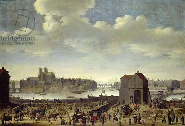 View of the Bridge and Quai de la Tournelle, c.1645