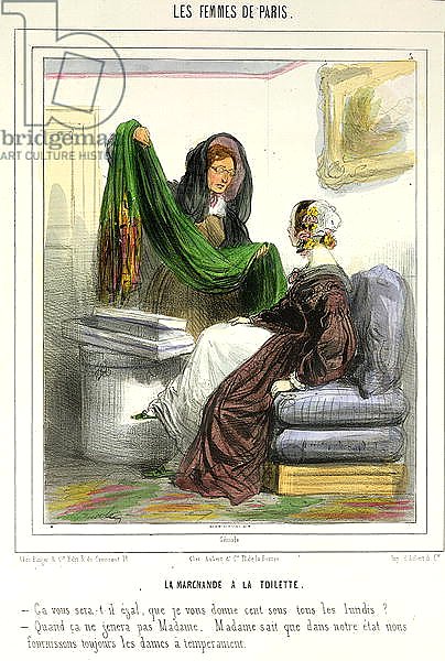The Cloth Seller, plate 5 from 'Les Femmes de Paris', 1841-42