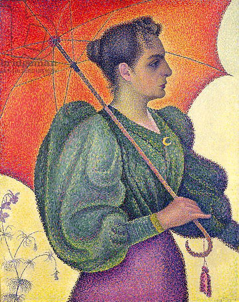 Постер Синьяк Поль (Paul Signac) Woman with a Parasol, 1893