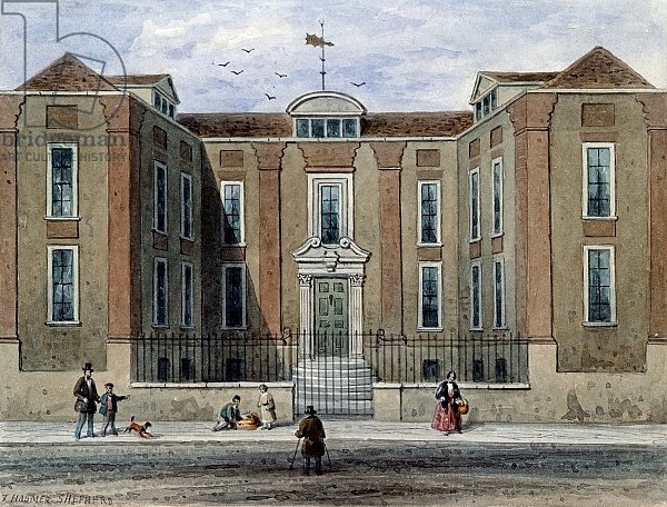 An Ancient Mansion, called Pitchett Hall, South Side of Union St., Southward, 1828