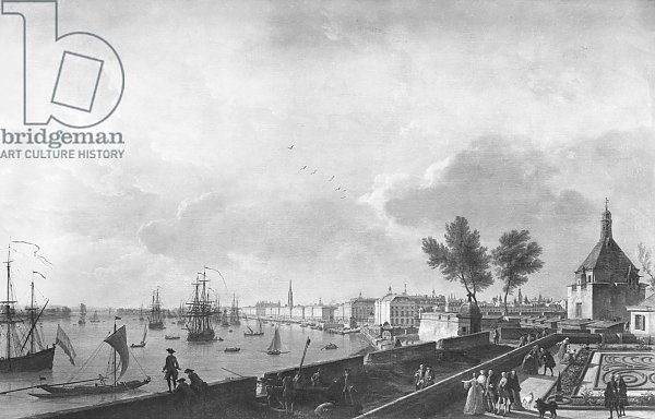 View of the Port of Bordeaux seen from Chateau Trompette, 1759