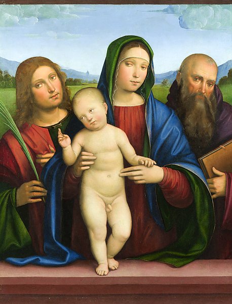 Дева Мария с младенцем и двумя Ангелами 1
