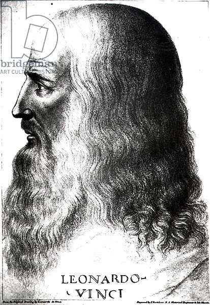 Portrait of Leonardo da Vinci, engraved by Francesco Bartolozzi