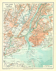 Постер Карта Нью Йорка и окрестностей 1