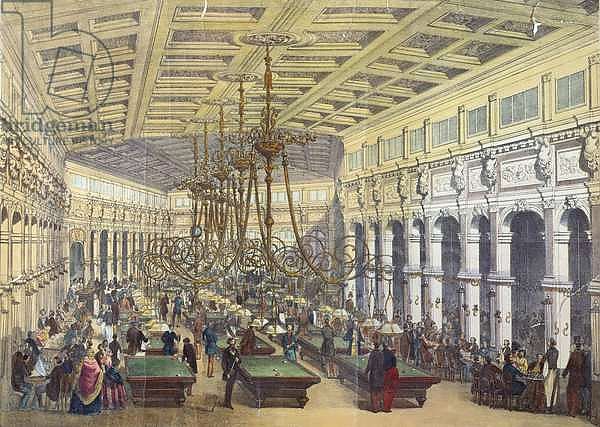 View of the interior of the 'Grand Cafe Parisien', Paris, engraved by Thibault, 1855